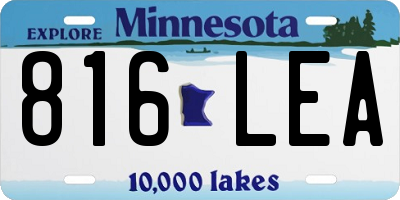 MN license plate 816LEA