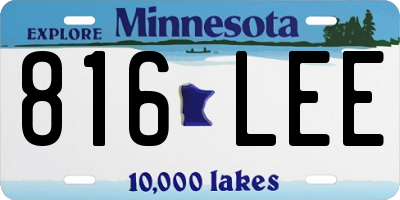 MN license plate 816LEE