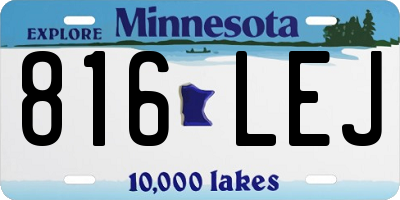 MN license plate 816LEJ