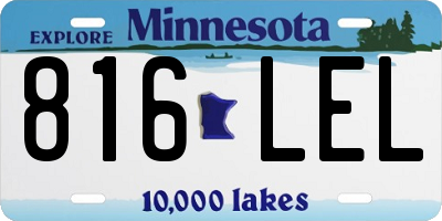 MN license plate 816LEL