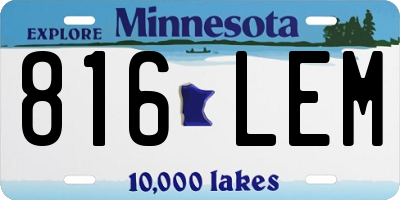 MN license plate 816LEM