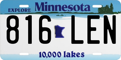 MN license plate 816LEN