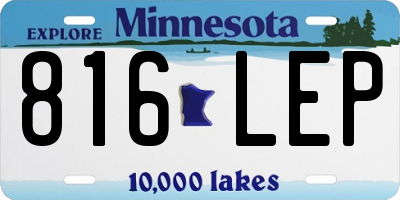 MN license plate 816LEP