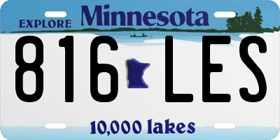 MN license plate 816LES