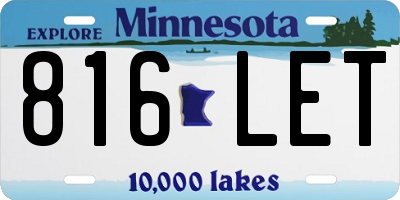 MN license plate 816LET