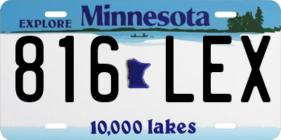 MN license plate 816LEX