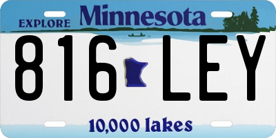 MN license plate 816LEY