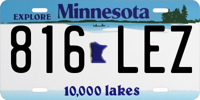 MN license plate 816LEZ