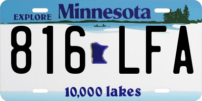 MN license plate 816LFA