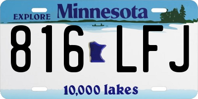MN license plate 816LFJ