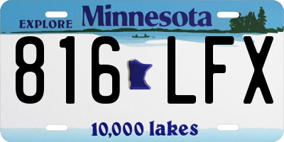 MN license plate 816LFX