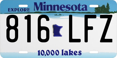 MN license plate 816LFZ