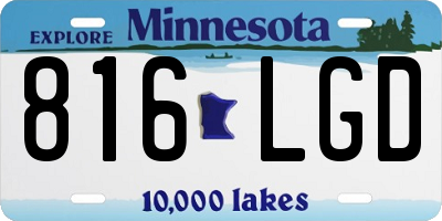 MN license plate 816LGD