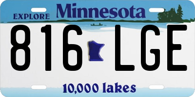 MN license plate 816LGE