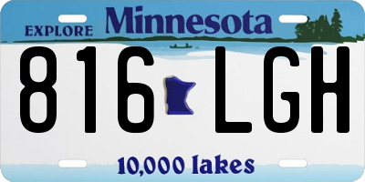 MN license plate 816LGH