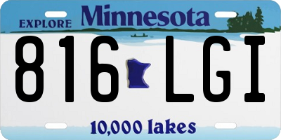 MN license plate 816LGI