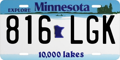 MN license plate 816LGK