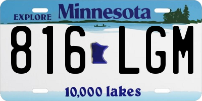 MN license plate 816LGM