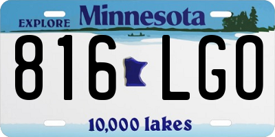 MN license plate 816LGO