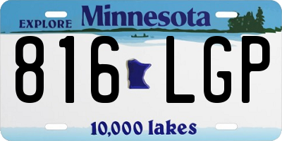 MN license plate 816LGP