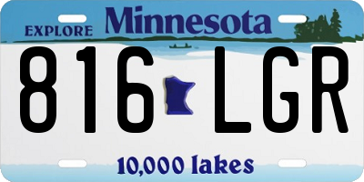 MN license plate 816LGR