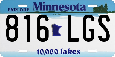 MN license plate 816LGS