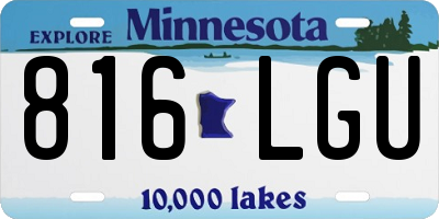 MN license plate 816LGU