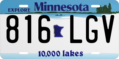 MN license plate 816LGV