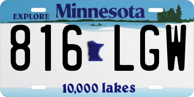 MN license plate 816LGW
