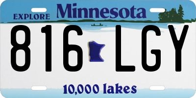 MN license plate 816LGY