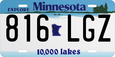 MN license plate 816LGZ