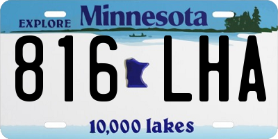 MN license plate 816LHA