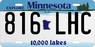 MN license plate 816LHC