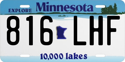 MN license plate 816LHF