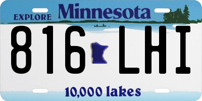MN license plate 816LHI
