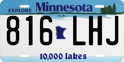 MN license plate 816LHJ