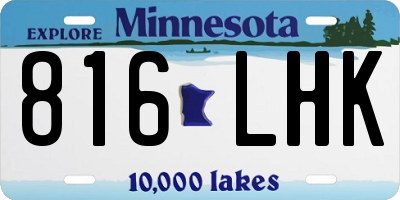 MN license plate 816LHK