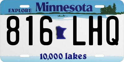 MN license plate 816LHQ