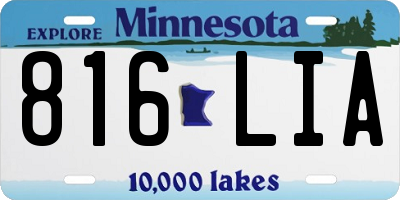 MN license plate 816LIA