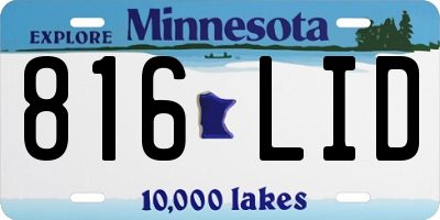 MN license plate 816LID