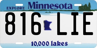 MN license plate 816LIE
