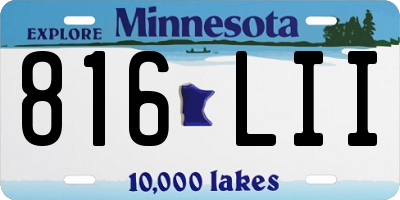 MN license plate 816LII