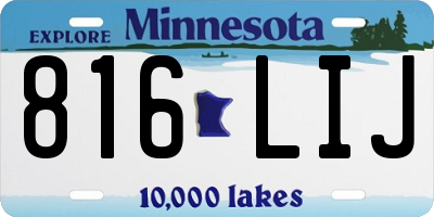 MN license plate 816LIJ