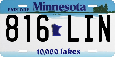 MN license plate 816LIN
