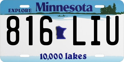 MN license plate 816LIU