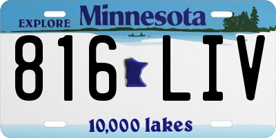 MN license plate 816LIV