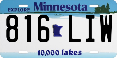 MN license plate 816LIW