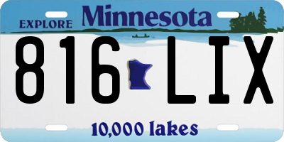 MN license plate 816LIX