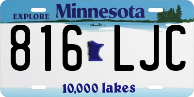 MN license plate 816LJC
