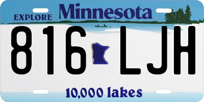MN license plate 816LJH